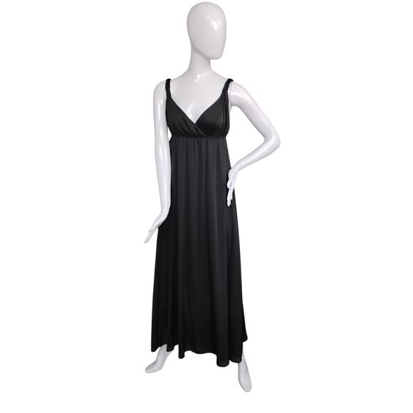 H&M Chiffon Gown Size 4 Black Long/Maxi Sleeveless Fully Lined Braided Straps - Picture 3 of 10